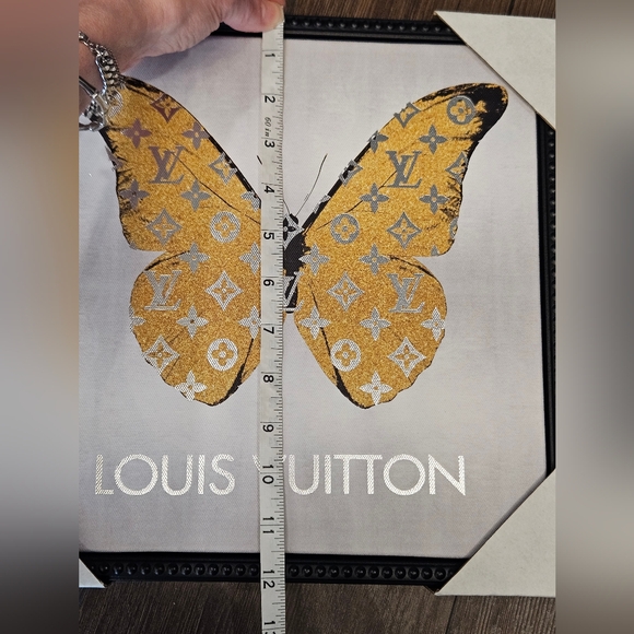 NEW Framed Fashion Butterfly "LV" Wall Art - Picture 8 of 10